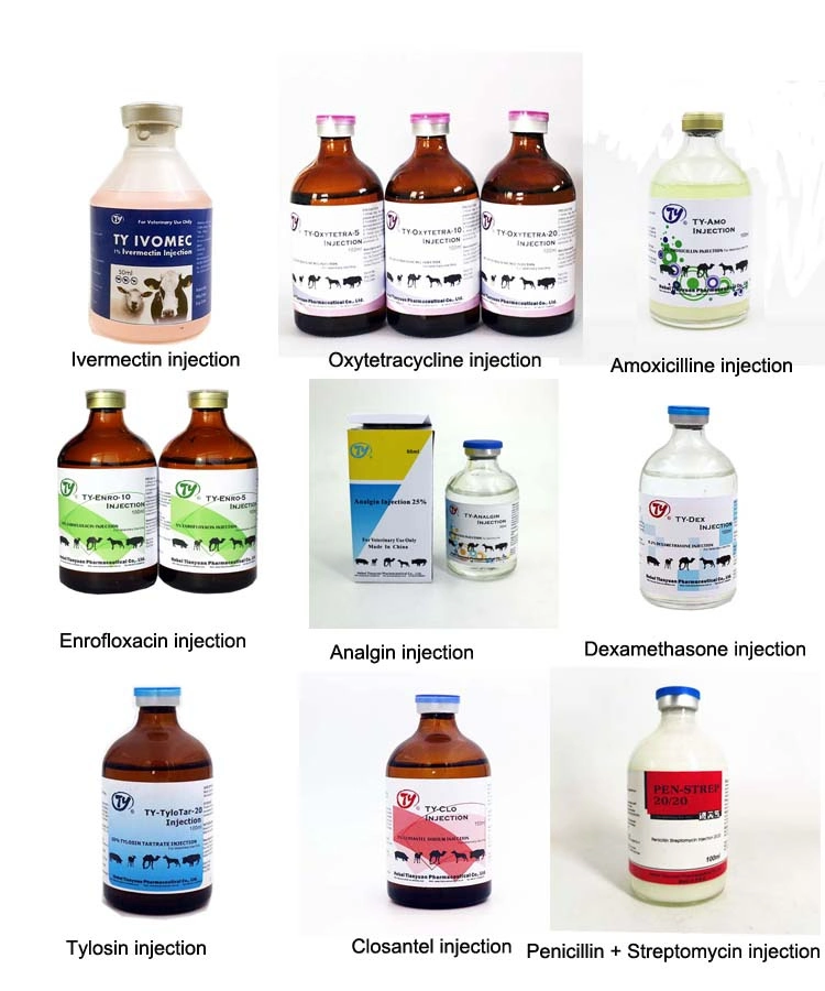 Animal Drug Ivermectin Injection 1% Anti-Allergic Agents Anti-Inflammatory Veterinary Medicine for Cattle Calves Sheep Goats Horses Dogs Cats Pets Use